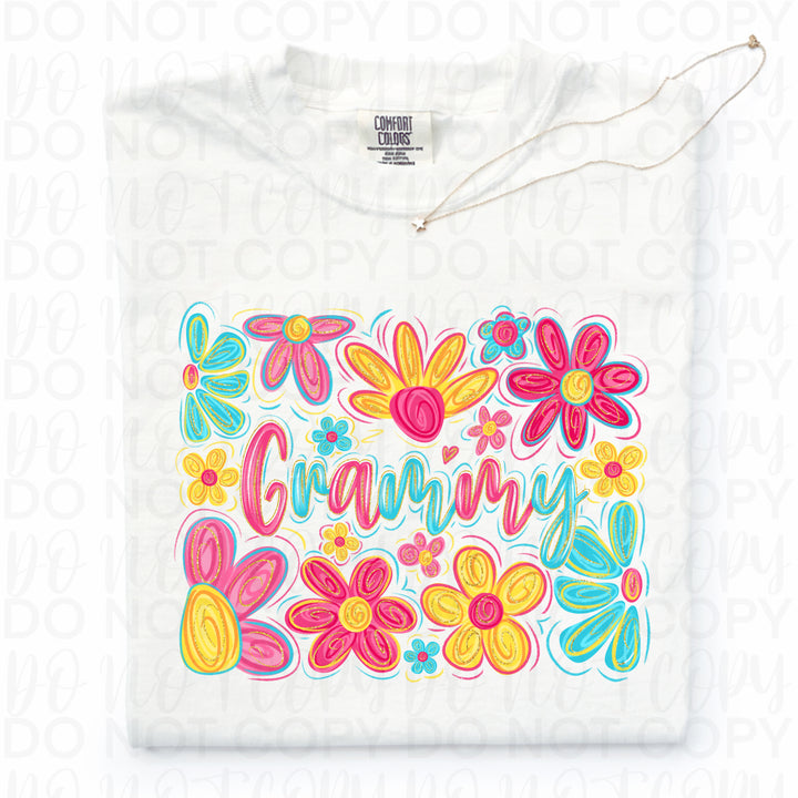 Floral Grammy DTF Print