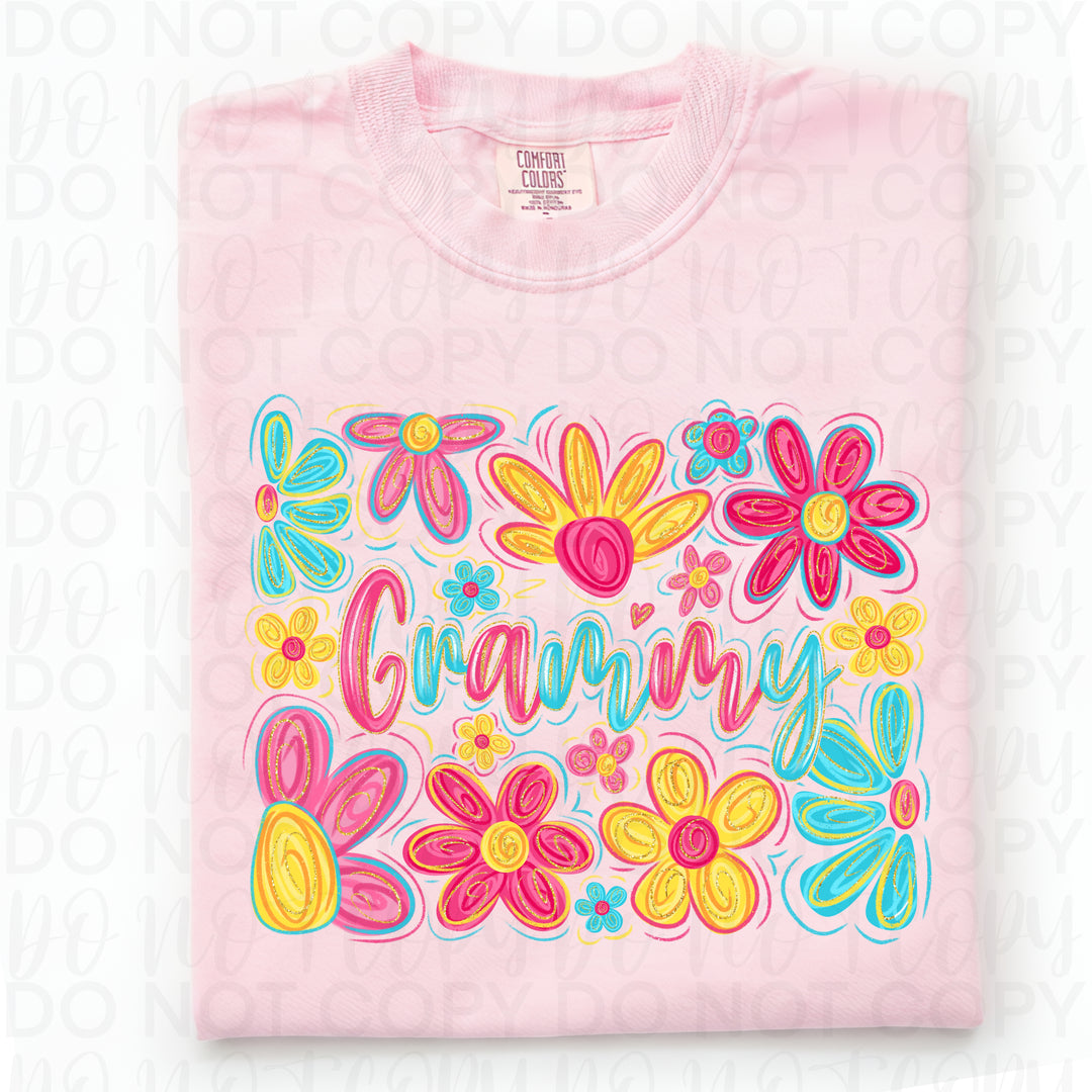 Floral Grammy DTF Print