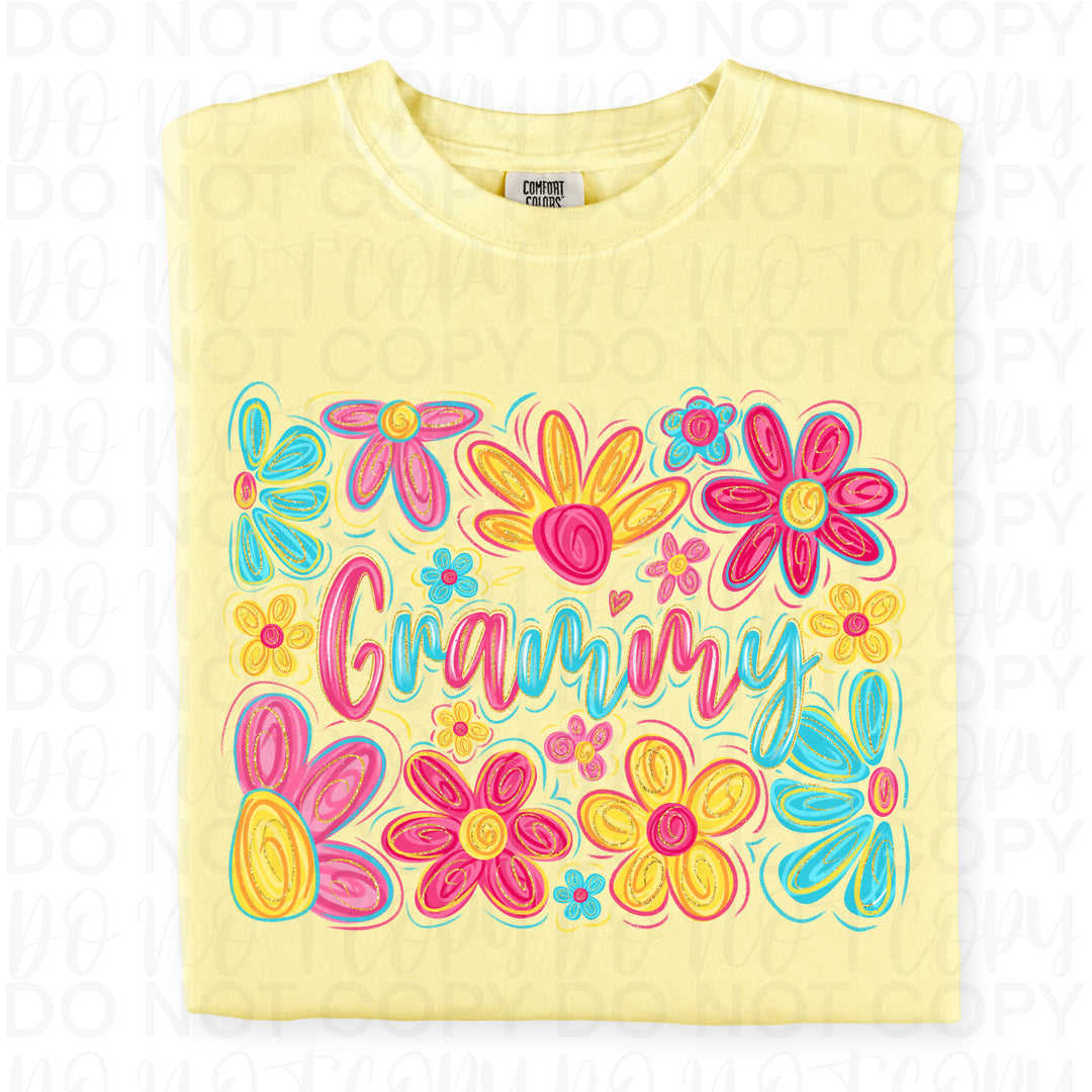 Floral Grammy DTF Print