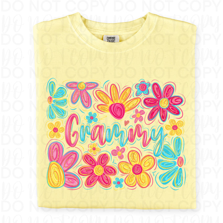 Floral Grammy DTF Print