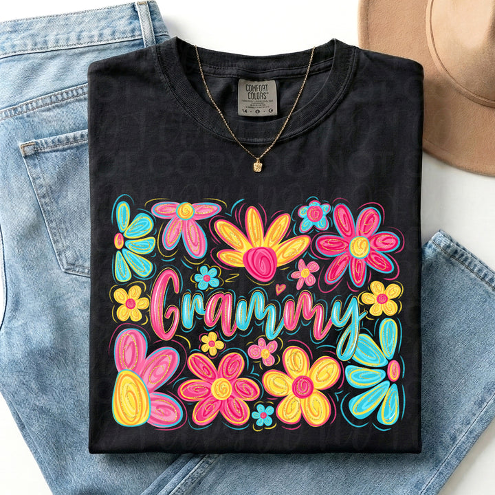 Floral Grammy DTF Print