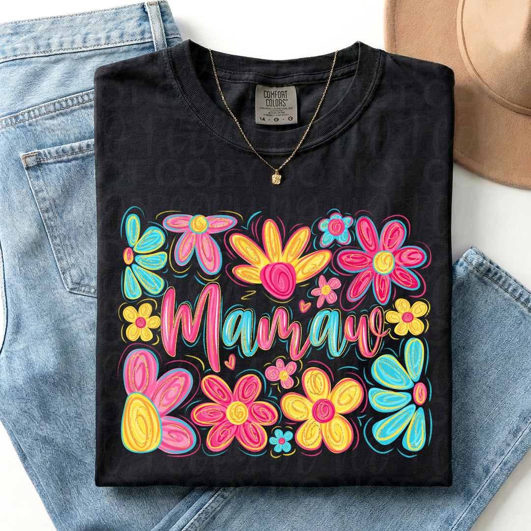 Floral Mamaw DTF Print