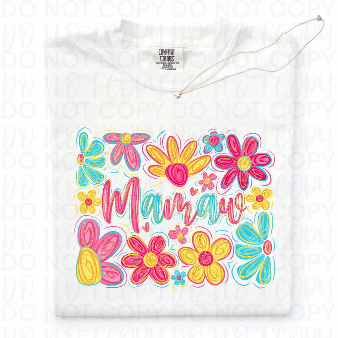 Floral Mamaw DTF Print