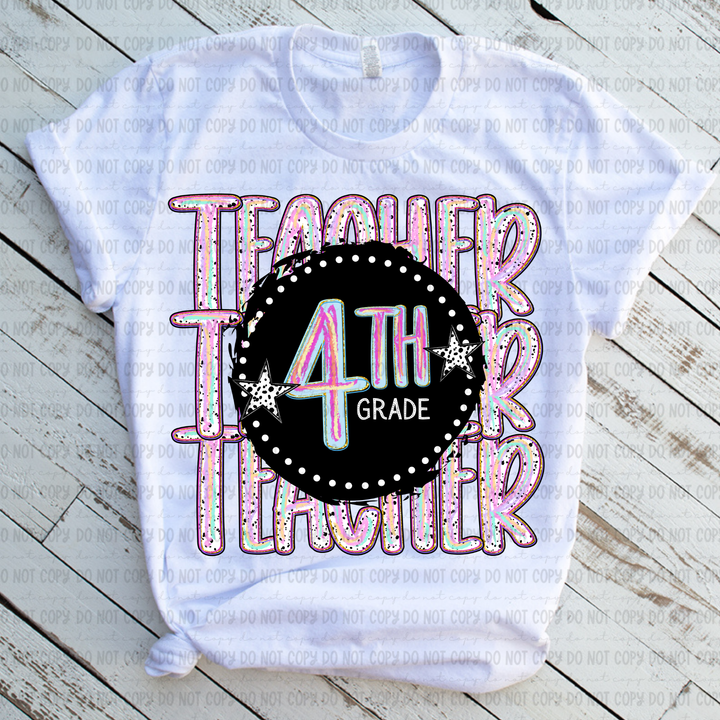 Color Dotted School Occupations DTF Print