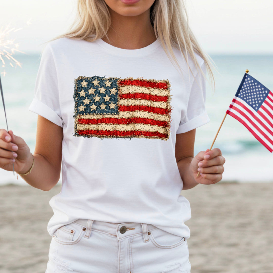 Frayed Flag DTF Print