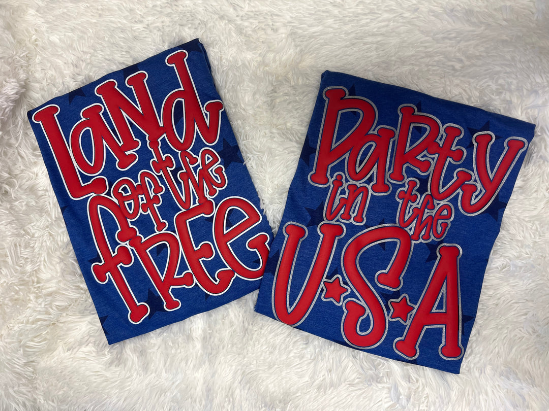 Land of the Free Puff Screen Print