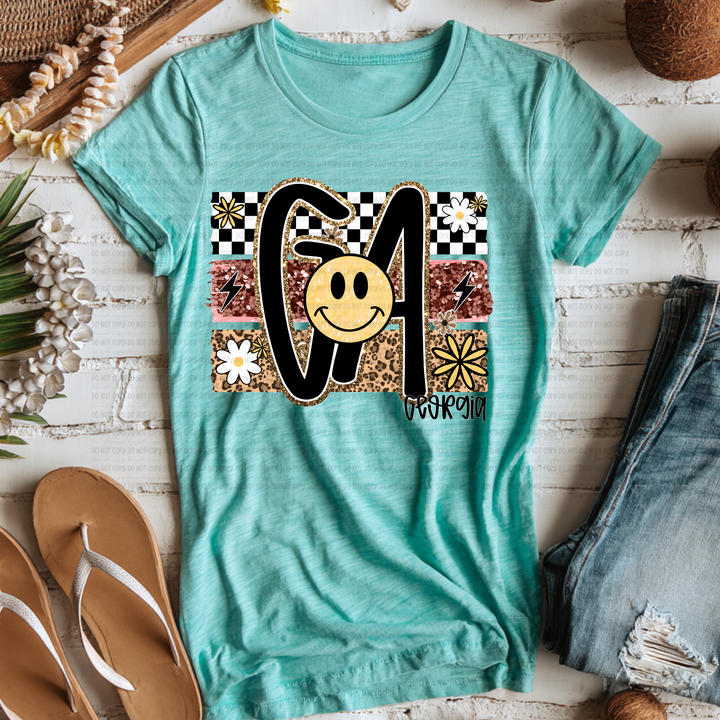 Smiley States DTF Print