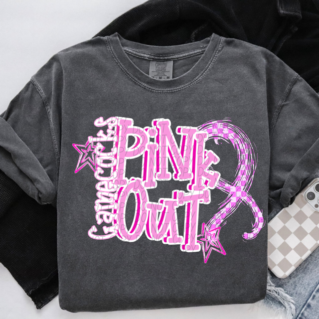 Pink Out Stars DTF Print