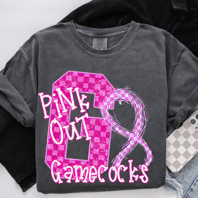 Pink Out Varsity DTF Print
