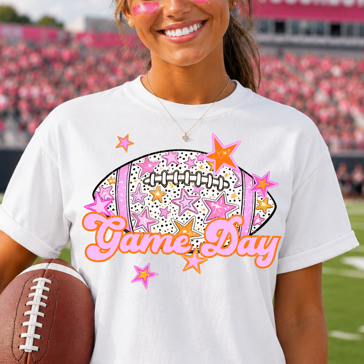 Pink Football DTF Print