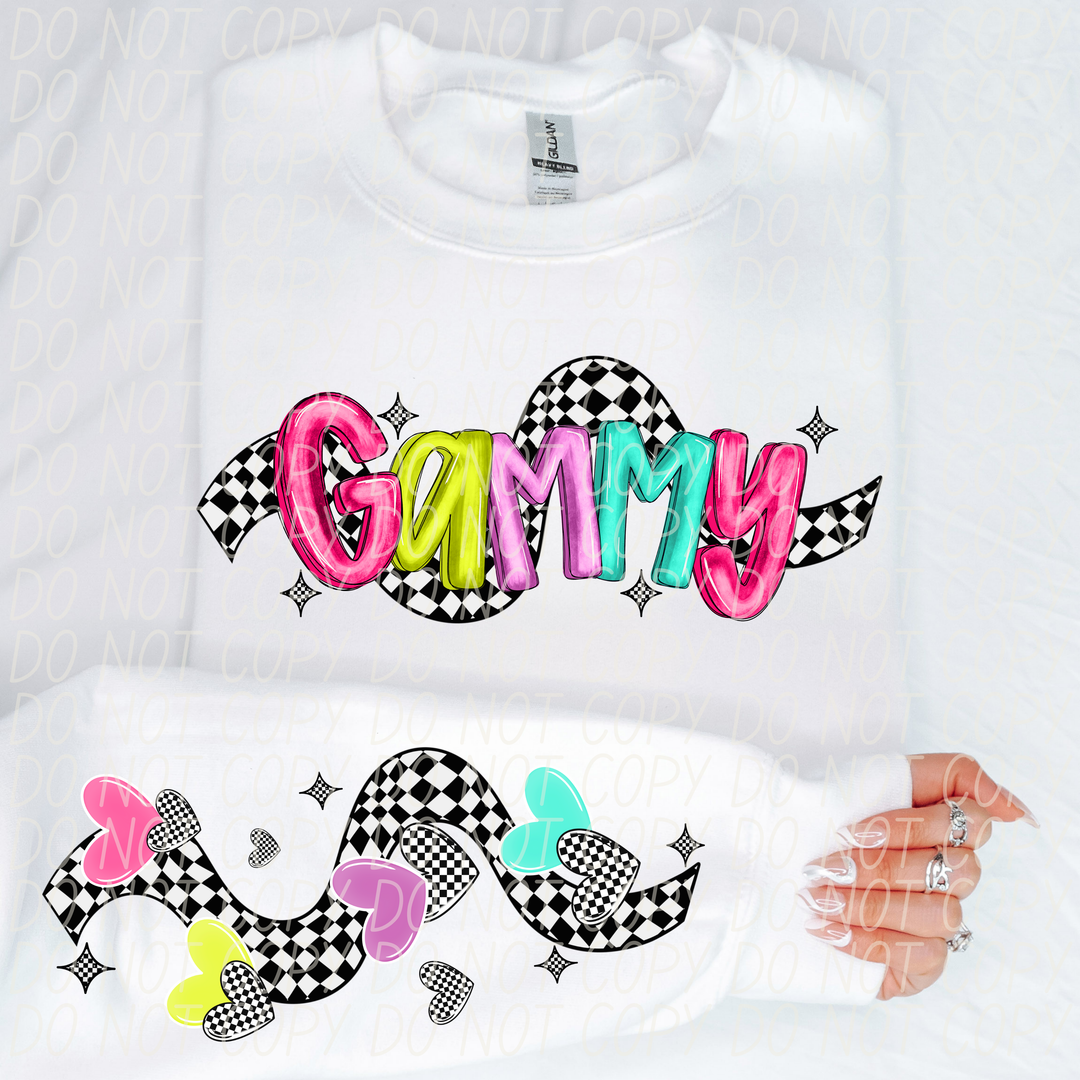 Bright Checkered Names FRONT DTF Print