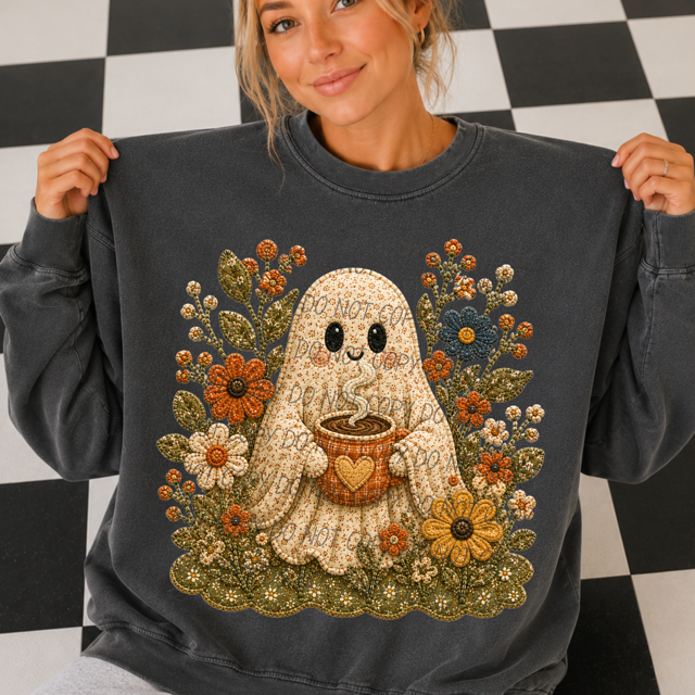 Vintage Ghost Coffee DTF Print