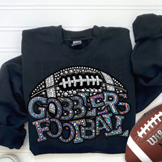 Faux Bling Football Mascots DTF Print