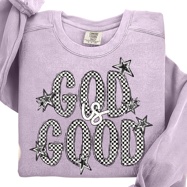 God Is Good Checker DTF Print