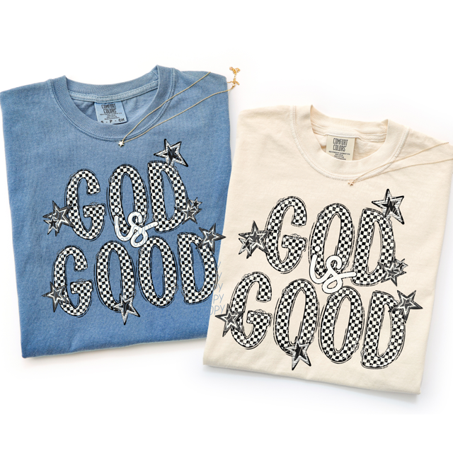 God Is Good Checker DTF Print