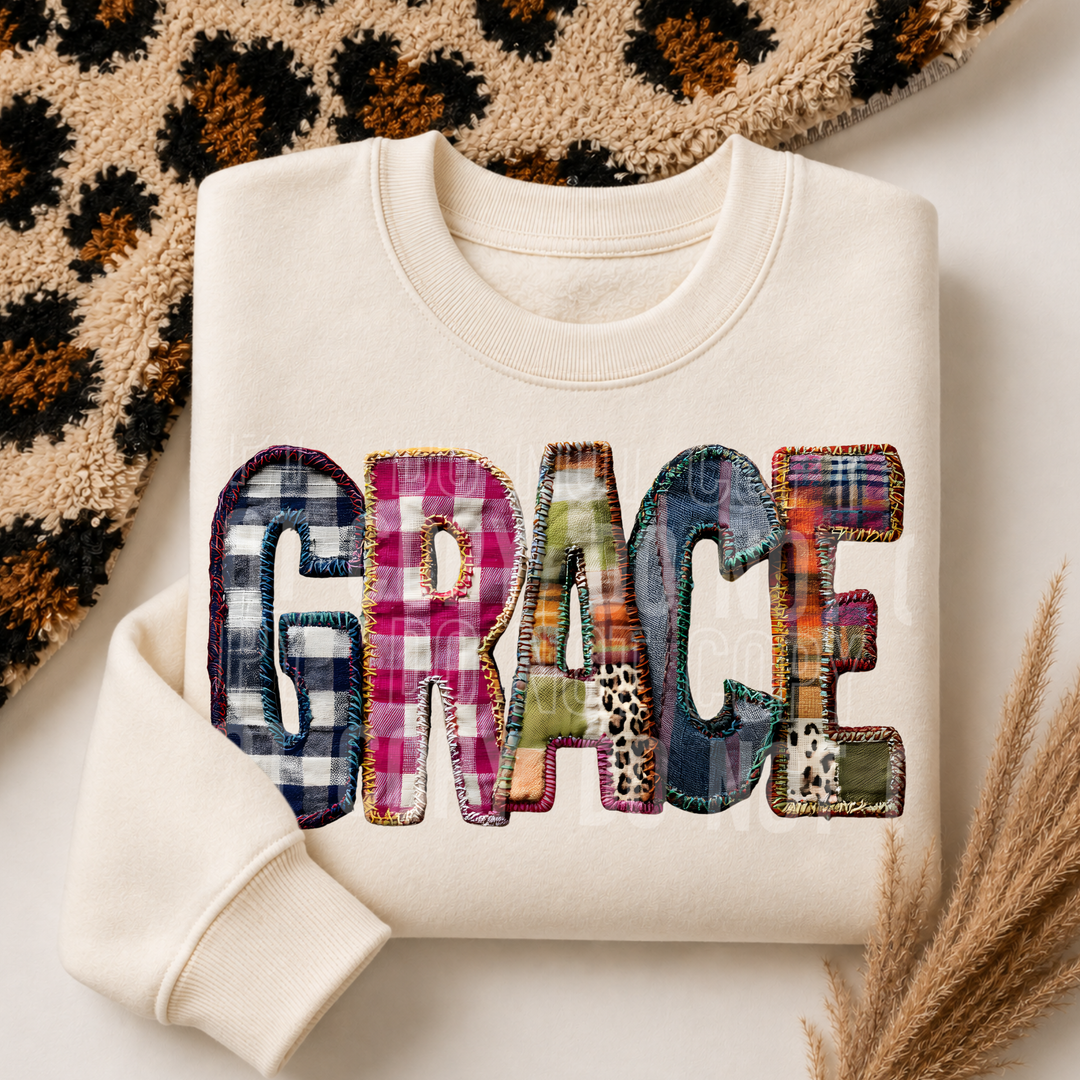 Grace Faux Embroidery DTF Print