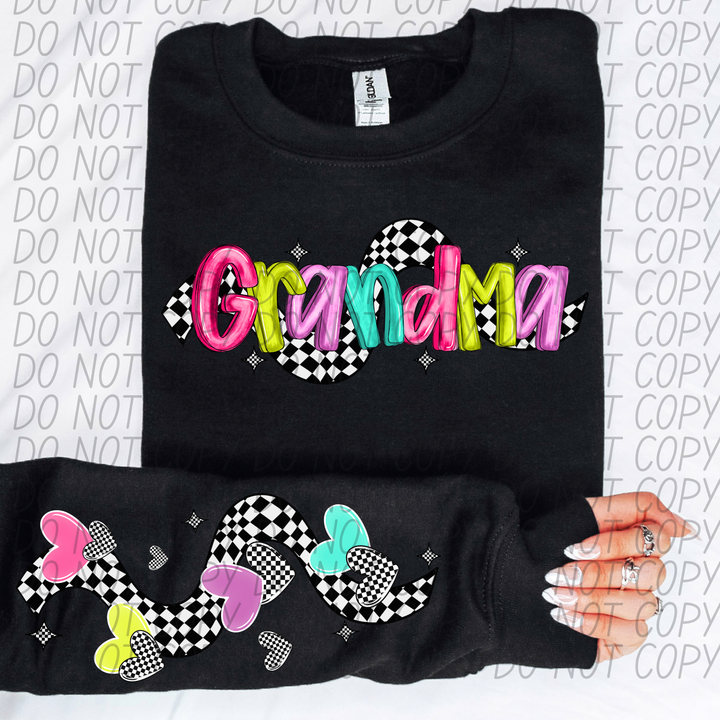 Bright Checkered Names FRONT DTF Print