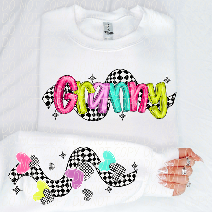 Bright Checkered Names FRONT DTF Print