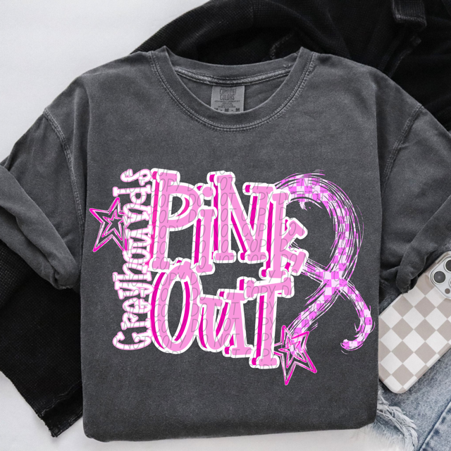 Pink Out Stars DTF Print