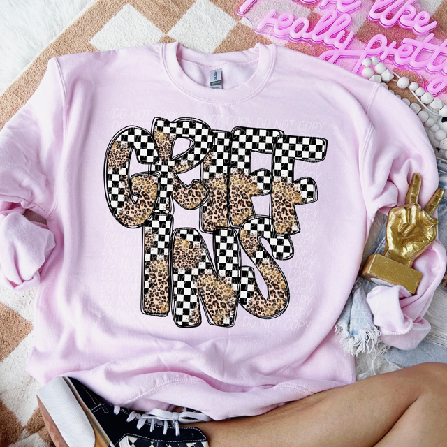 Leopard Checker School Spirit A-R DTF Print