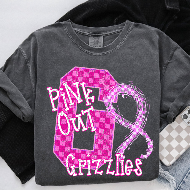 Pink Out Varsity DTF Print