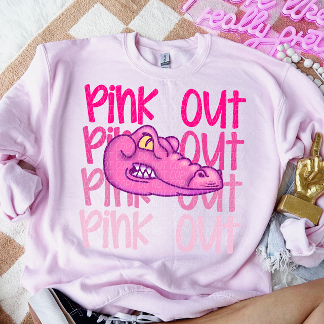 Pink Out Stacked Mascot DTF Print