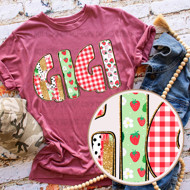 Glamberry Names DTF Print