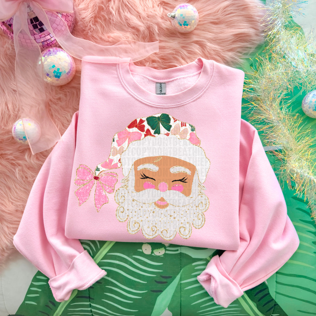 Glittered Up Santa DTF Print
