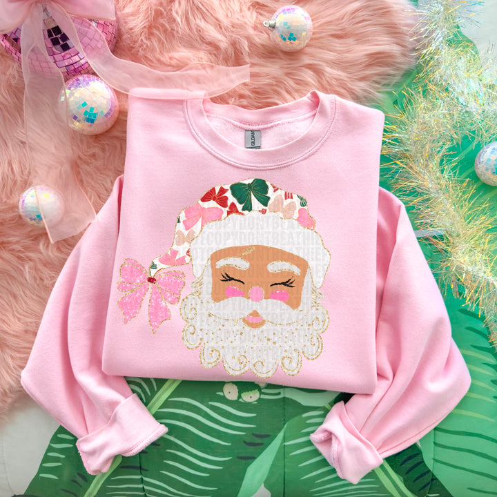 Glittered Up Santa DTF Print