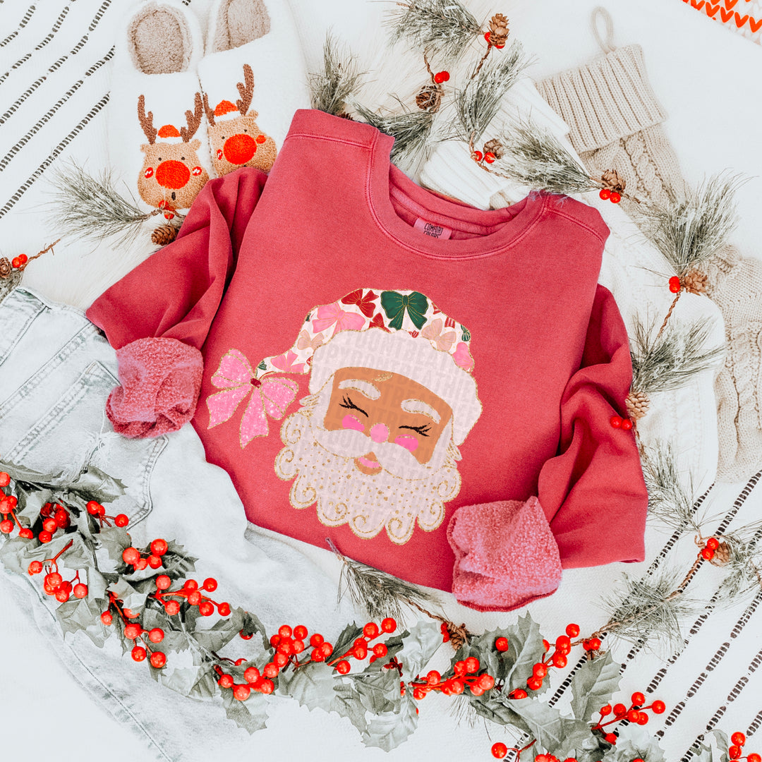 Glittered Up Santa DTF Print