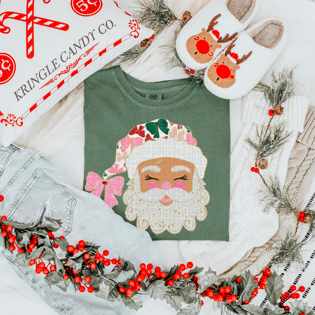 Glittered Up Santa DTF Print