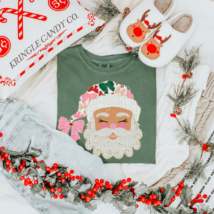 Glittered Up Santa DTF Print