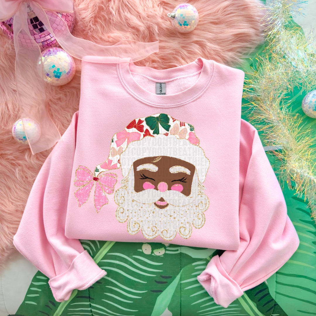 Glittered Up Santa DTF Print