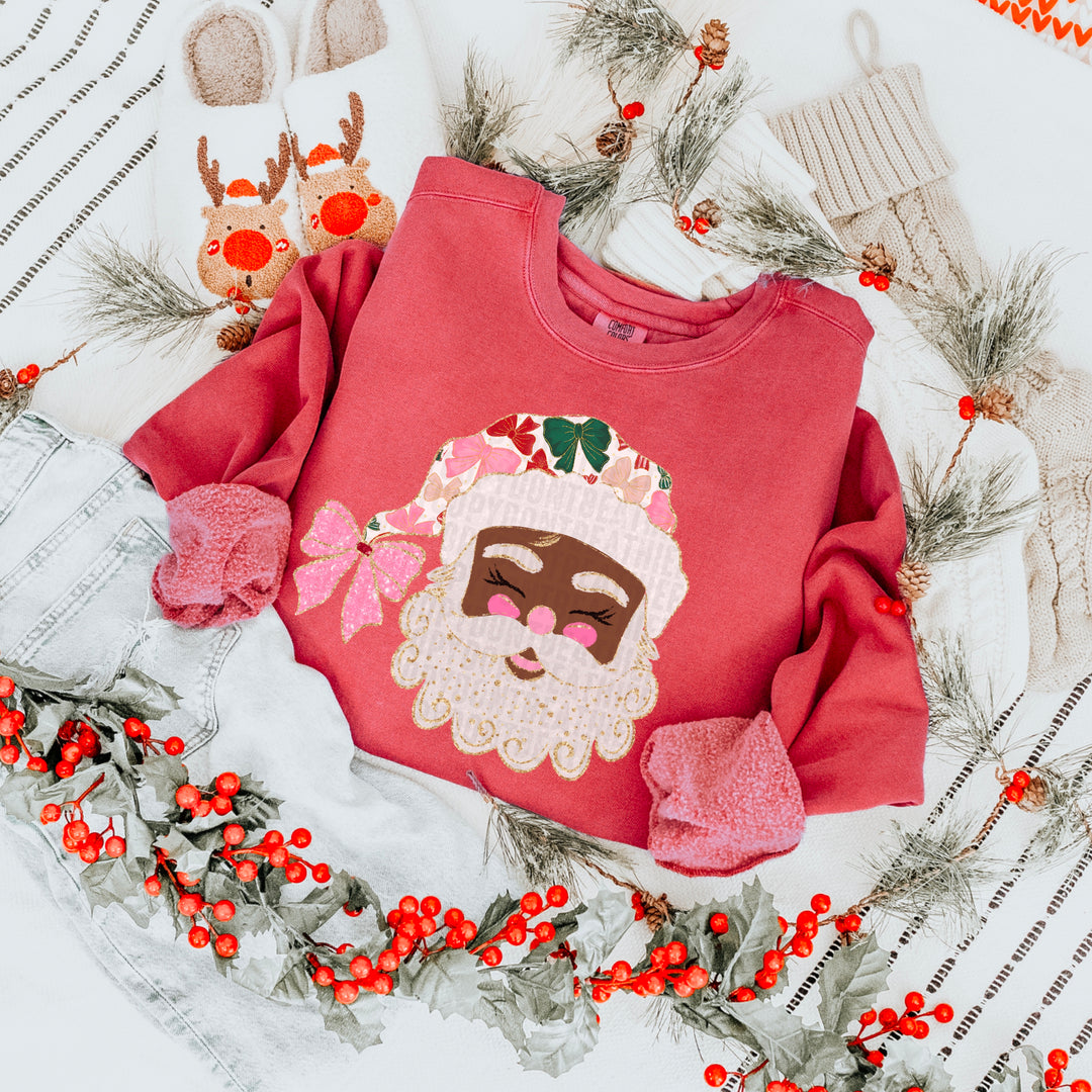 Glittered Up Santa DTF Print