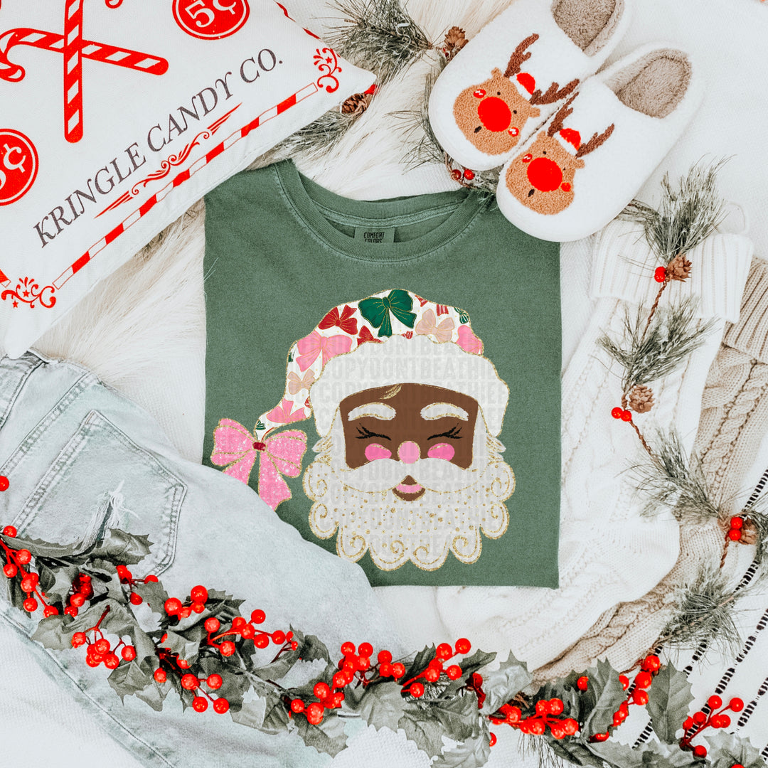 Glittered Up Santa DTF Print