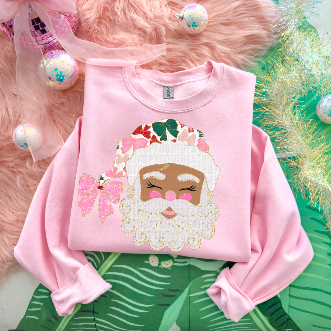 Glittered Up Santa DTF Print