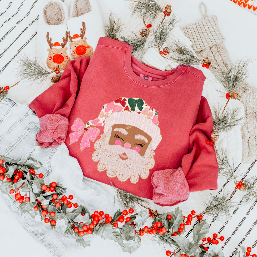 Glittered Up Santa DTF Print