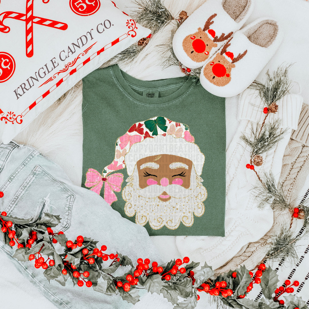 Glittered Up Santa DTF Print