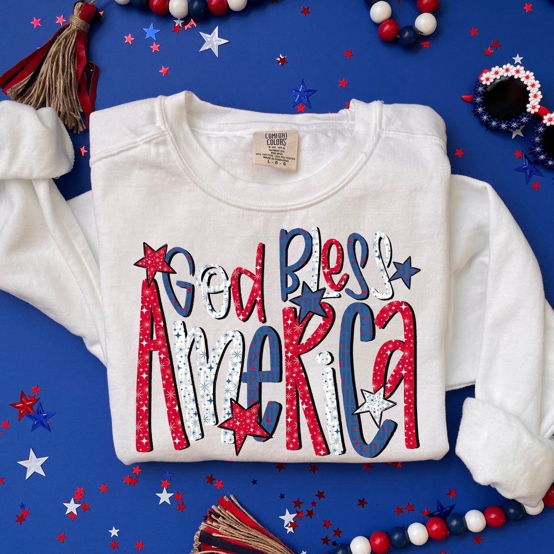 God Bless America Stars DTF Print