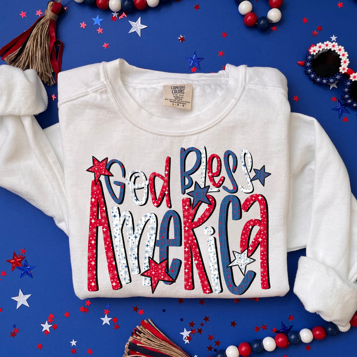 God Bless America Stars DTF Print