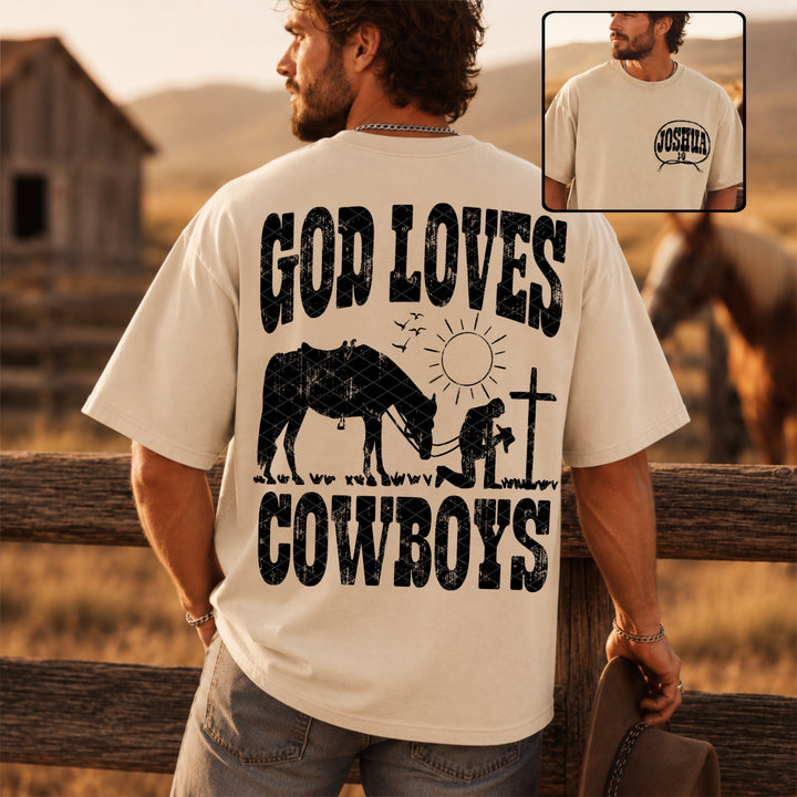 God Loves Cowboys DTF Print