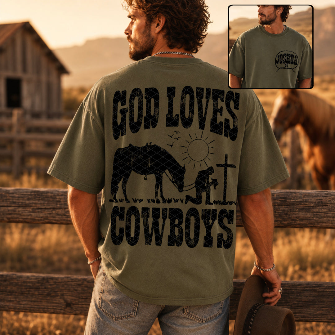 God Loves Cowboys DTF Print