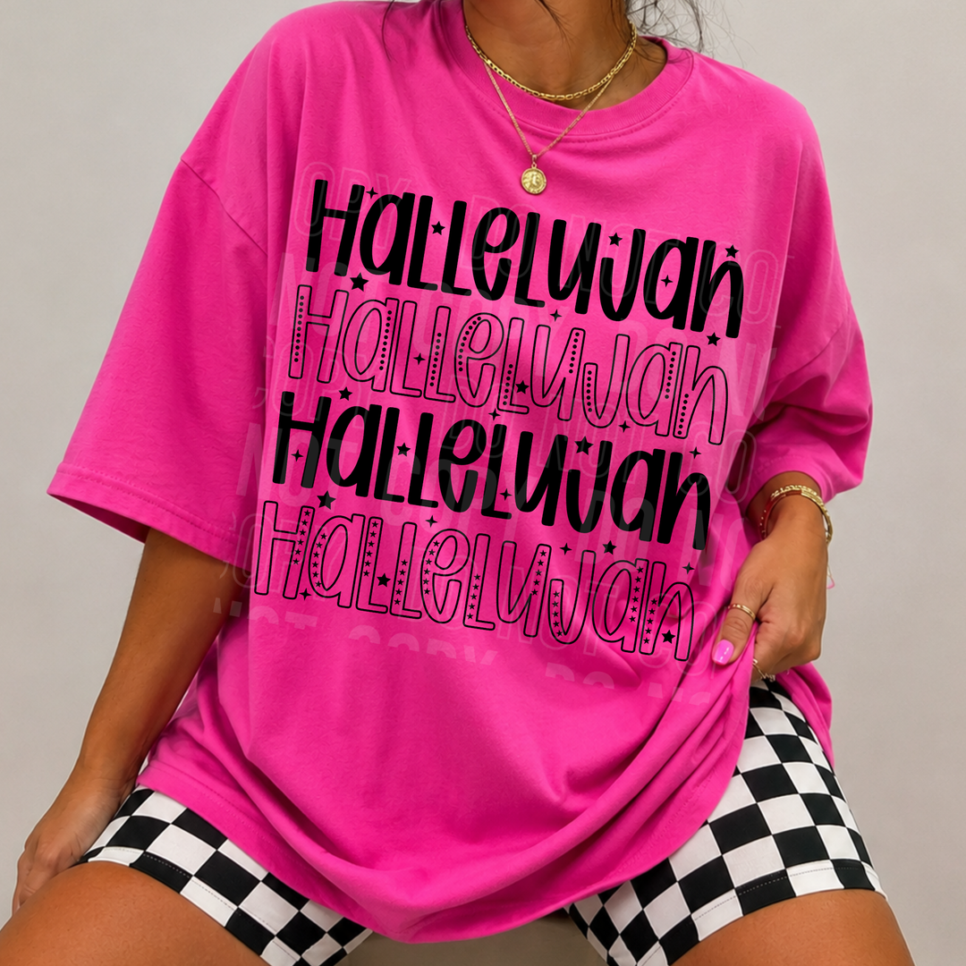Hallelujah Stacked DTF Print