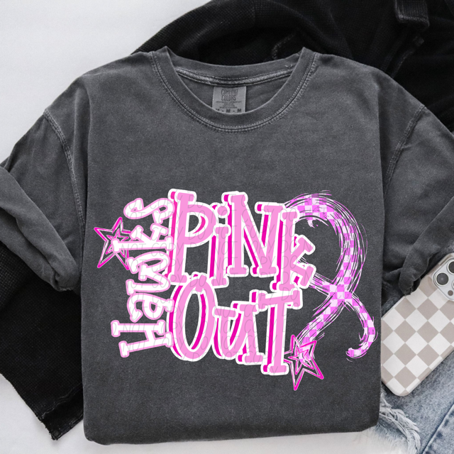Pink Out Stars DTF Print