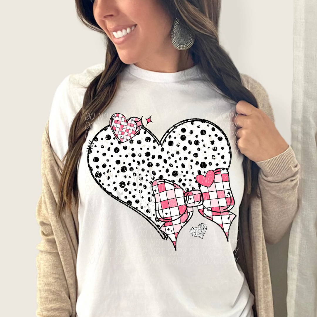 Heart Bow DTF Print