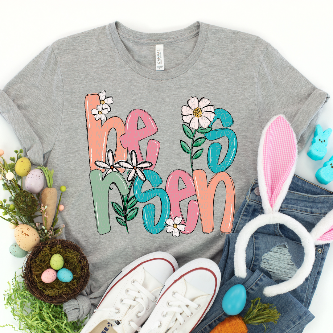 He Is Risen Floral DTF Print
