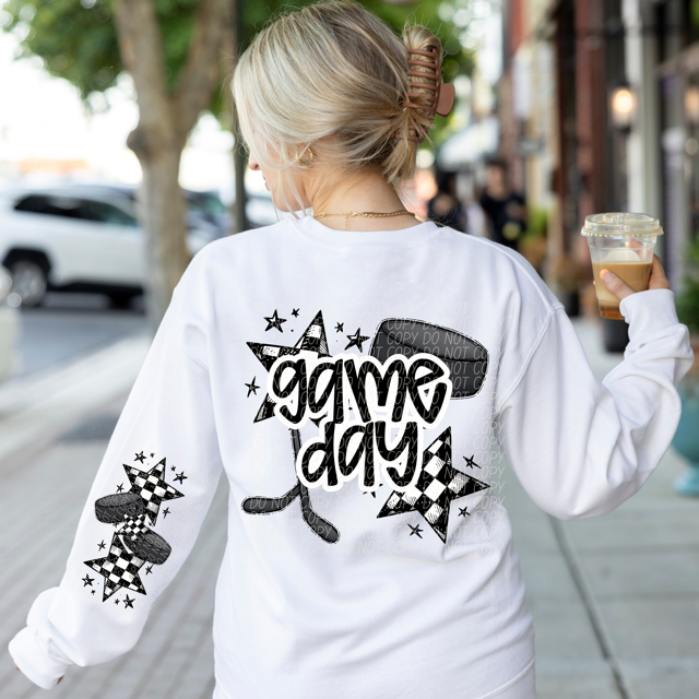 Game Day Sports Checkered Stars SLEEVE DTF Print
