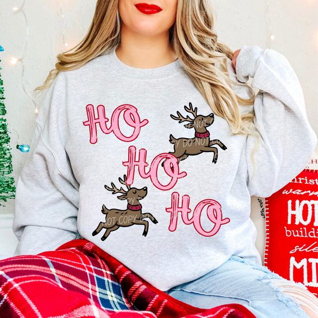Ho Ho Ho Rudolph DTF Print