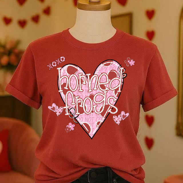 Valentine's Mascot Pink and Red DTF Print