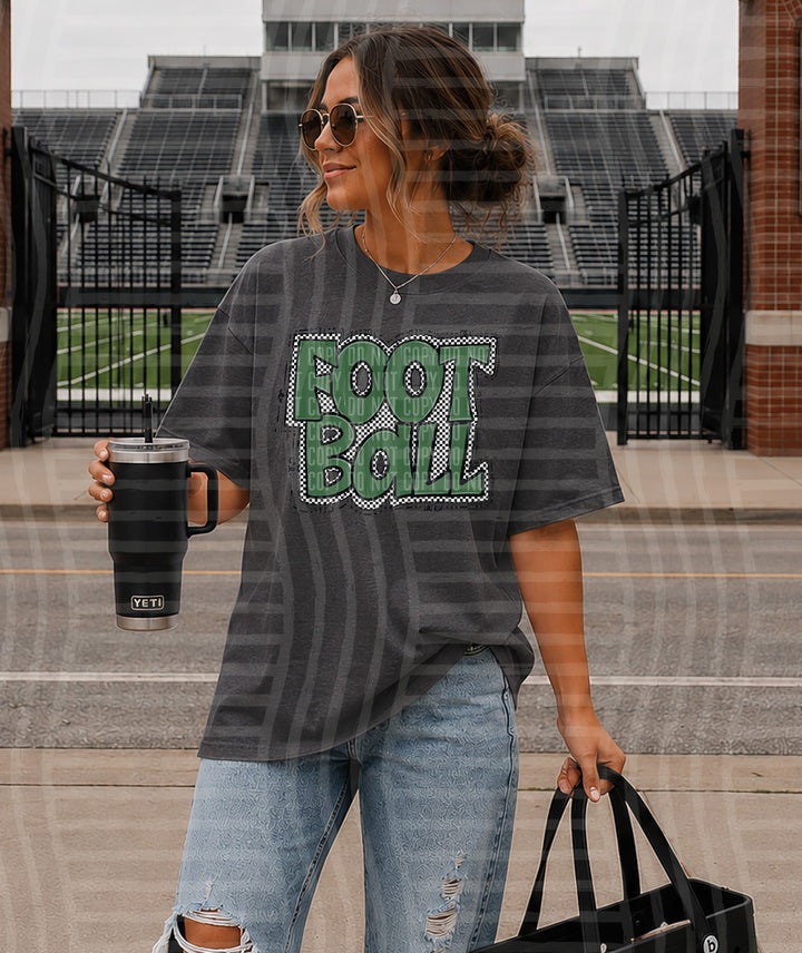 Preppy Checker Football DTF Print